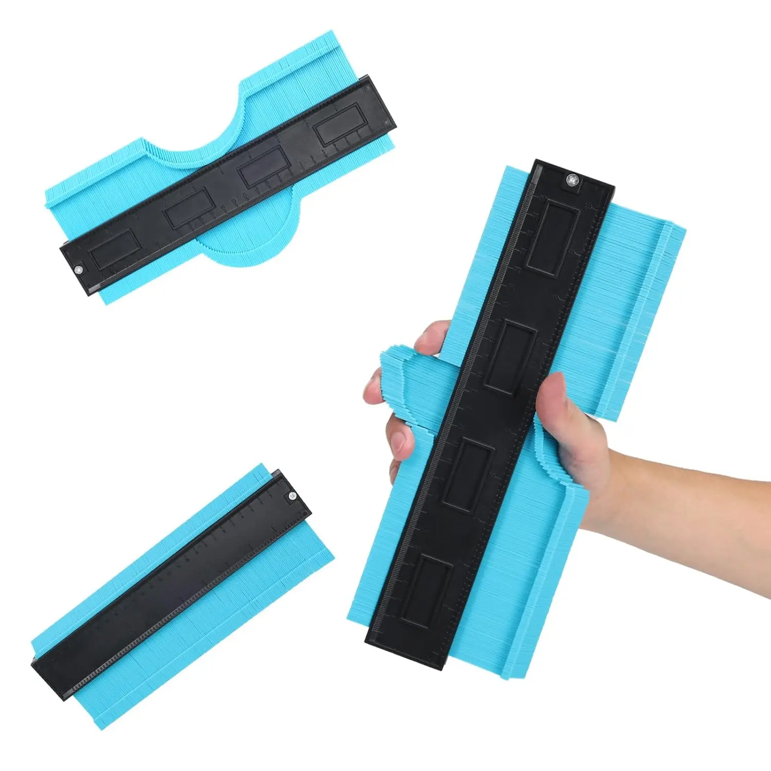 10-Inch Portable ABS Plastic Contour Gauge Tool - Irregular Shape Duplicator with Angle Measure, Easy Handling & Operation, Reliable, Effortlessly Captures Object's Shape, Ideal for Woodworking, Men/Dad Gift