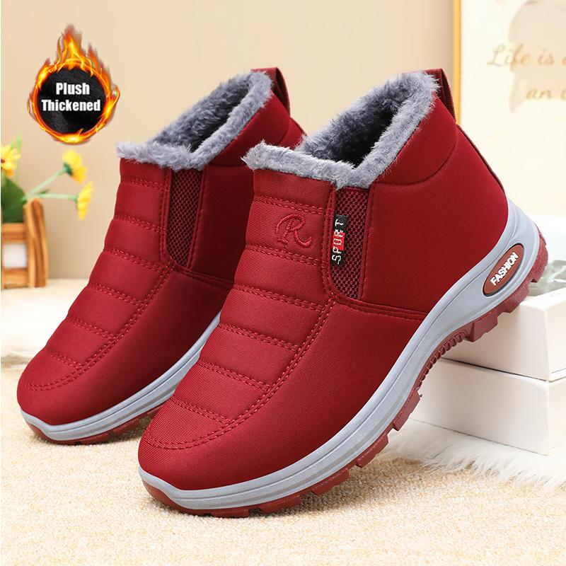 Women’s Warm Faux Fur Boots, Winter Outdoor Comfortable House Shoes, Non-Slip Casual Short Boots, Outdoor Booties Comfortable Shoes for Women, Winter Boots for Women, Classic Warm Boots, Waterproof Snow Boots Unisex Anti-Slip Height-Increasing