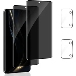 2+2 Pack Galaxy S20 Plus 5G Privacy Screen Protector with Camera Lens Protector, 3D Full Coverage, 9H Hardness Tempered Glass, Free of Bubbles,Easy to Install, for Samsung Galaxy S20 Plus (6.7 Inch)