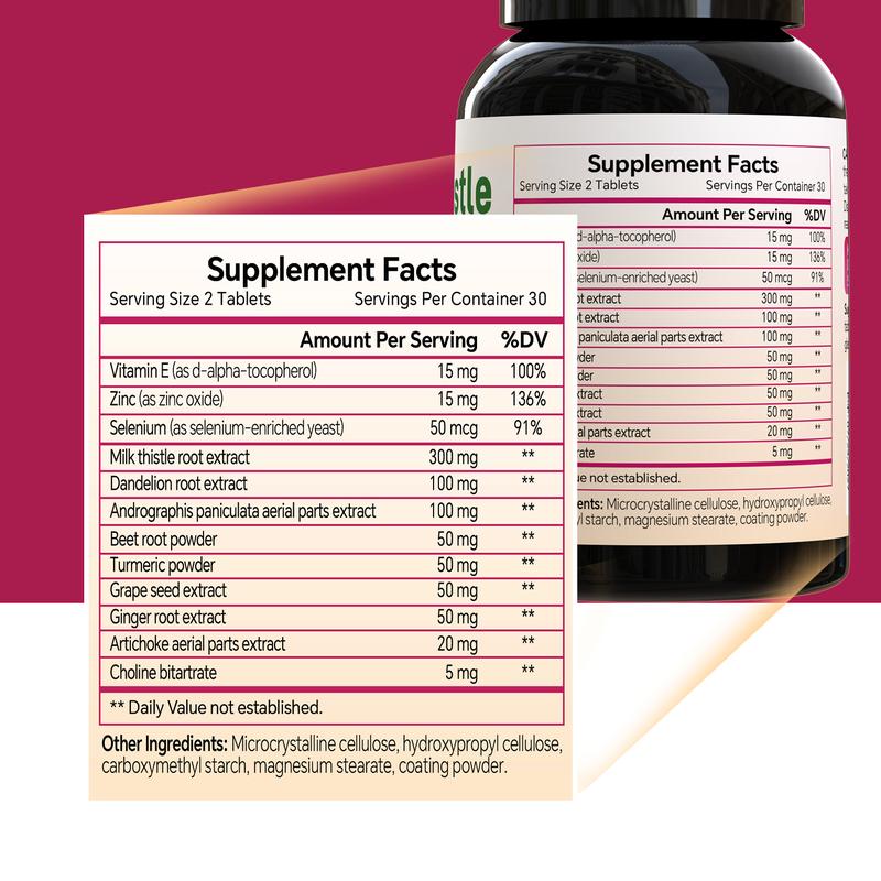 VORDLIFE Milk Thistle Liver Detox & Colon Cleanse, Natural Liver Health Support with Dandelion & Turmeric | Antioxidant & Metabolism Support with Zinc & Selenium | 60 Tablets, 30-Day Supply