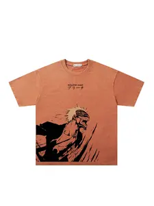 Men Women Summer Casual Relaxed Fit Anime Cartoon Style Graphic Short Sleeve Round Neck Tee Shirt, Vintage Streetwear Fashion Daily Wear Top