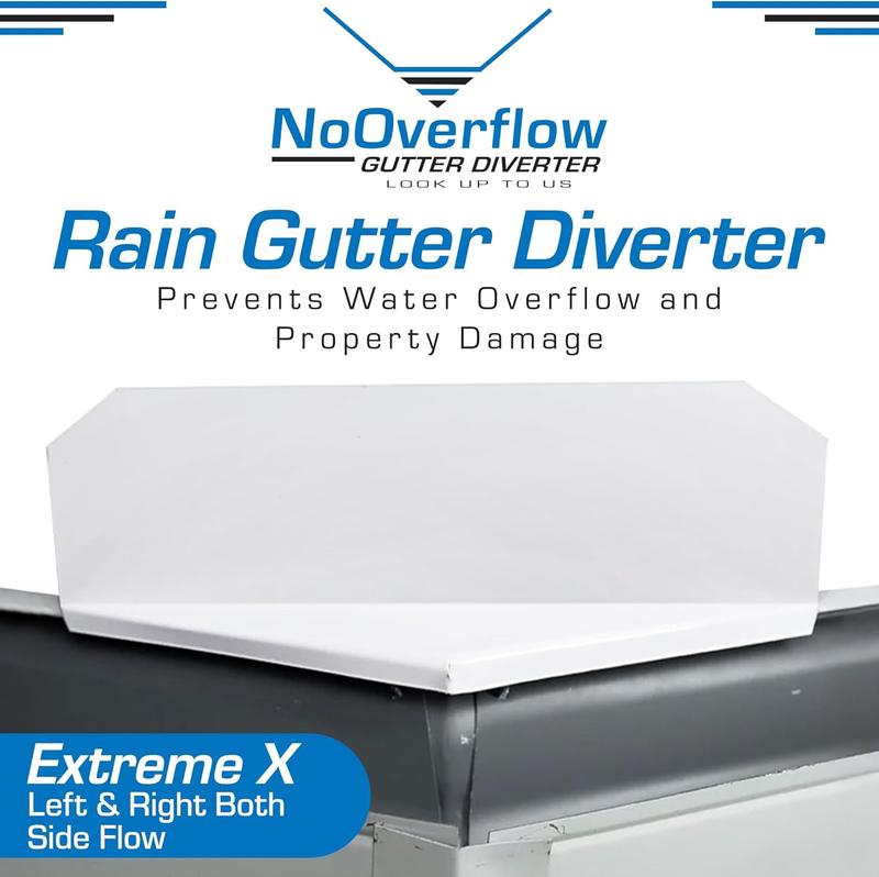 Extreme Rain Gutter Diverter Right Flow 45 Degree Aluminum Splash Guard Alternative 2 Screws Brown