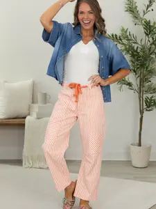 Relaxed Vintage Stripe Rope String Pants