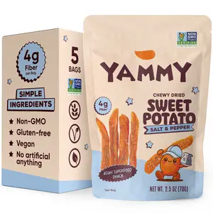 Salt & Pepper Dried Sweet Potato Sticks – Soft & Chewy Salty Asian Snack (Pack of 5)