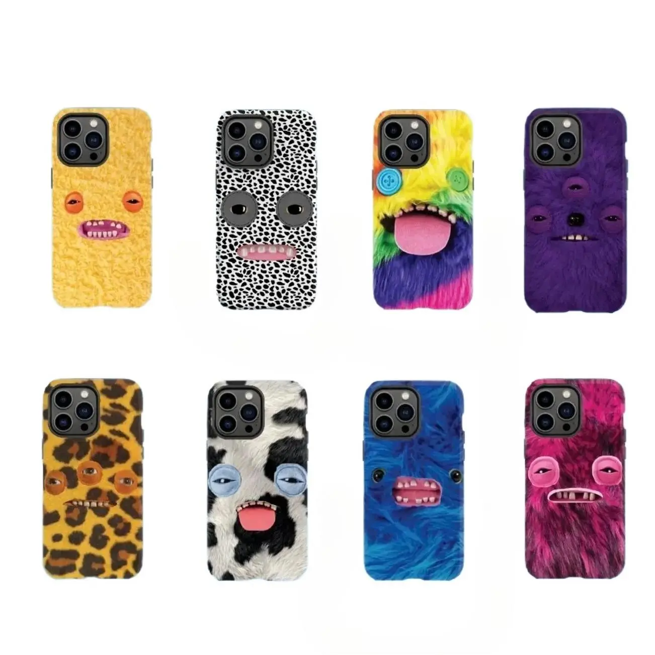 Funny Fuggler Monster Phone Case, Ugly Cute Plush Creature Case, Weirdcore Creepy Cute Quirky Aesthetic phone Cases For iPhone16-12Pro,Promax and 17 Pro Promax Air,& Samsung Galaxy S26-S22Ultra Plus,Unique gifts for Halloween and Christmas