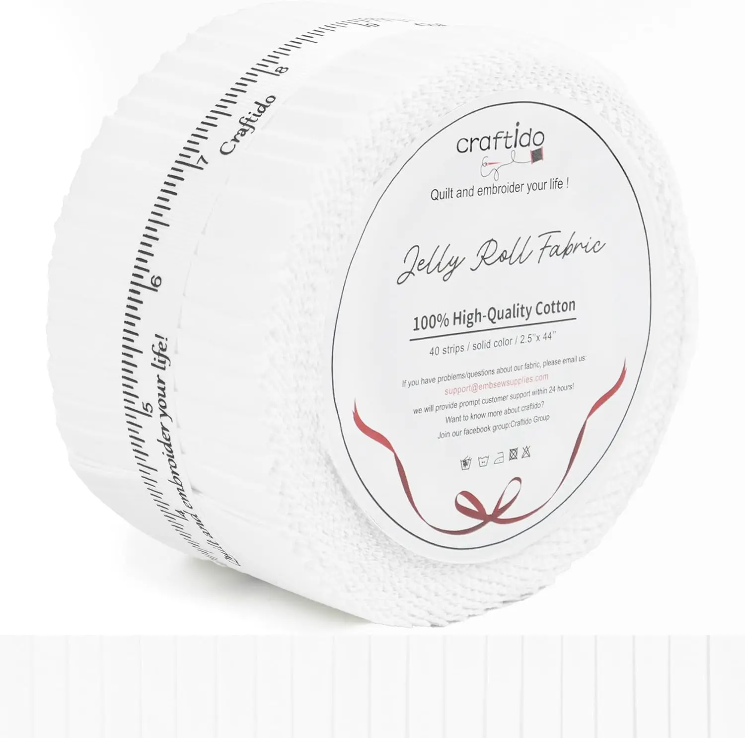 Craftido 100% Cotton Jelly Roll Precut - 40 Strips (2.5"x44"), Cotton Material, Woven Quilt Fabric, Ready-Made, Mercerized Finish for Quilting, Home Decor, TikTokShopDealsforYouDays, SummerWins, Anti-Shrink, Pre-Cut Sheets