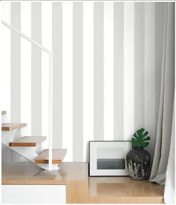 17.7"x118" Grey and White Wallpaper Striped Peel and Stick Wallpaper Gray Contact Paper Self-Adhesive Wallpaper DIY Removable Contact Paper Modern Decorative Wallpaper for Bedroom Wall Covering