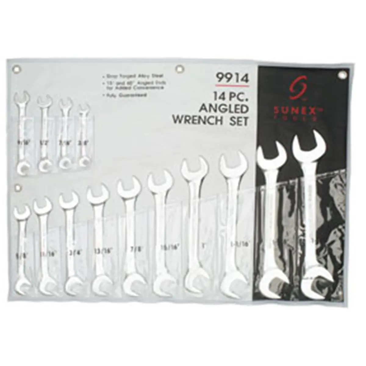 Sunex 9914 14-Pc Alloy Steel Angle Wrench Set, Convenient Hand Tools for Hardware Applications
