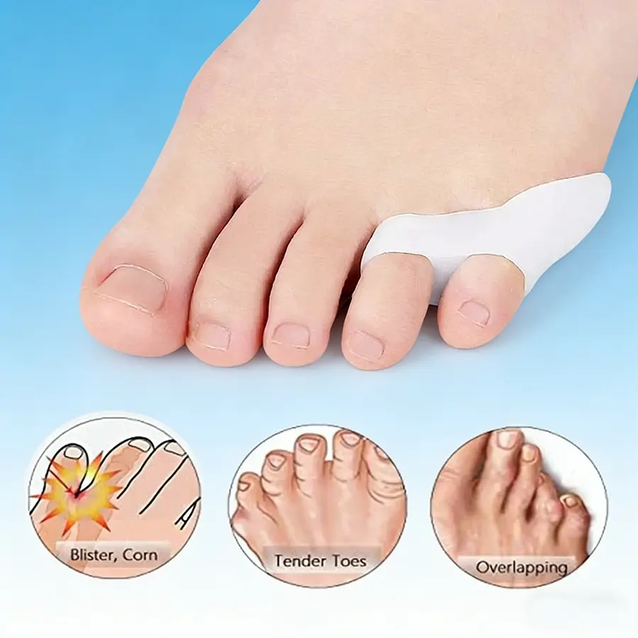 Gel Pinky Toe Corrector Protectors 2Pcs, Toe Spacers Toe Separators for Callus and Blister Care, Manicure Pedicure Care Tool
