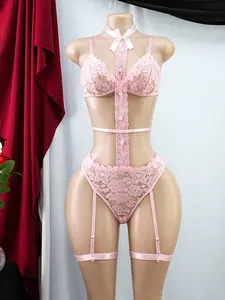 Elegant Women's Underwear Set, Floral Print & Accent, Perfect for Special Occasions, Romantic Night Out, All-Season Wear