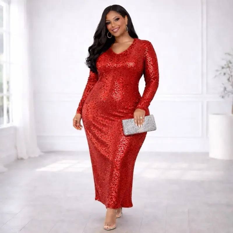 Scarlet Luxe Curve Sequin Gown