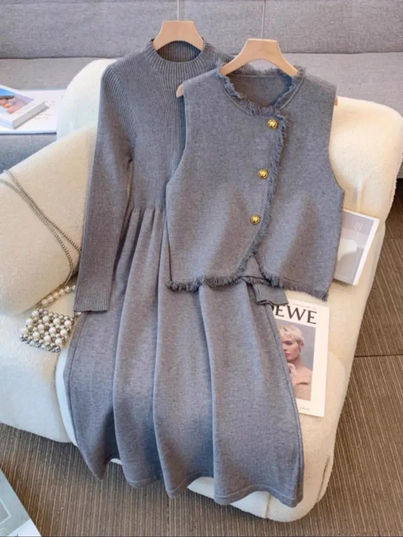 long sleeve midi knit dress Hunter Green Turtle Neck Long Sleeve Midi Sweater Dress *FINAL SALE* – SSYS main image 1