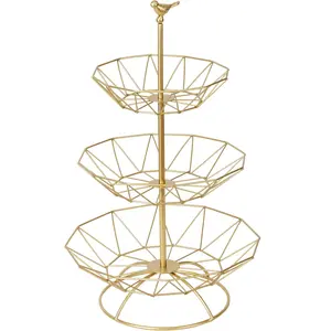 Fruit Bowl, RAUVOLFIA 3-Tier Fruit Basket Fruit Stand Holder for Kitchen, Kitchen Counter & Dining Table Organizer for Fruits Snacks Vegetables RAUVOLFIA