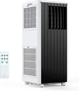 8000 BTU Portable Window Air Conditioner, Cools Up to 350 Sq. Ft., 3 Cooling Modes, Dehumidifier, Fan, Energy Efficient for Bedroom, Office, Living Room