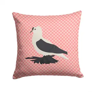 Saxon Fairy Swallow Pigeon Pink Check Fabric Decorative Pillow BB7946PW1414
