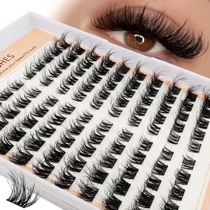 100 Pcs Voluminous Dense Cat Eye False Eyelashes, Perfect for Beginners, DIY Home Use, Easy Application, Natural Look