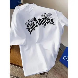 Boys' T-Shirt -  Crewneck Tee with Front LOS Angeles Gothic Lettering, Lightweight Everyday Shirt for LA-Themed Outfits & Casual Wear, Allseasons Apparel, La Themed Apparel, Breathable Fabric