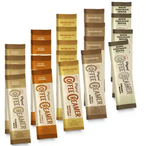 Prymal Sugar-Free Coconut Powder Coffee Creamer Variety Pack - Founder's Choice, 20 Single-Serve Sachets, 5 Flavors (French Vanilla, Salted Caramel, Butter Pecan, Cacao Mocha, White Chocolate Mocha) Beverage