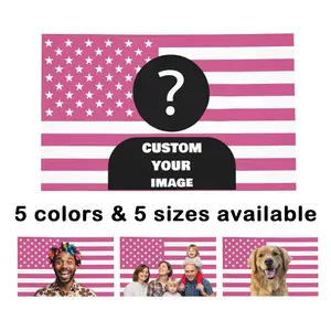 Custom Pink America Flag 3X5 Ft Personalized Flags Design Your Image Funny Tapestry Poster For Decorate Clubs Concerts Bars University Dormitories Living Rooms Bedrooms