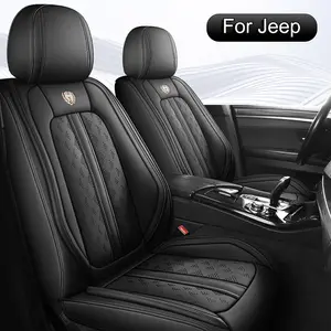 Car Seat Covers Full Set,  Fit for Jeep Grand Cherokee, Wrangler, Cherokee, Compass, Renegade, Patriot, Liberty, NAPPA Leather Car Seat Cushion, Car Front Back Seat Covers, Universal Car Seat Protector