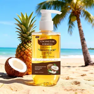 200ml Beach Body Oil, Moisturizing Glow Oil with Coconut Oil Formula, Brazilian Coconut Firming Body Oil with Vitamin E, 48-Hour Hydration