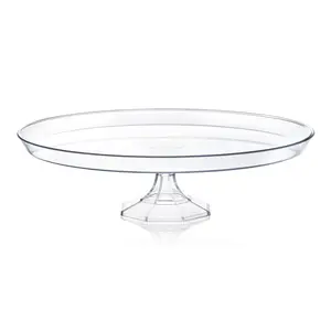 11.6" Clear Medium Round Plastic Cake Stands
