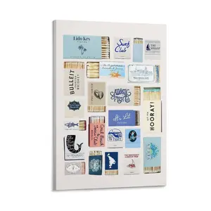 Charming Light Blue Matchbox Art Prints,Ideal Posters for Dormitories And Various Spaces to Enhance Aesthetic Appeal. Poster Canvas Wall Art For Bedroom Decor Bar Office Room Decor Gift