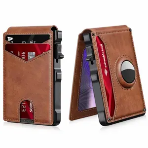 Minimalist Men's Slim Wallet 9-13 Cards Money Clip ID Window RFID Blocking Aluminum Bifold Pop-Up Durable Multi-Card Slot for Work Daily Use