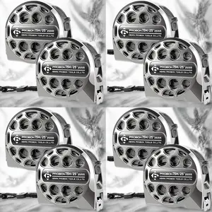 PROBON 8 pcs 25FT/7.5M Stainless Steel Retractable Tape Measure Washable Anti-Fall Double-Sided Inch/MM Manual Lock Portable Rugged Tools for Home Office - Hardware