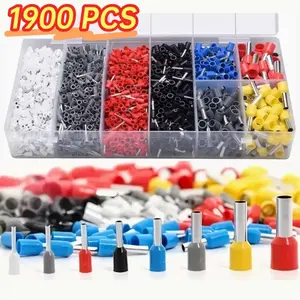 Ferrule Crimping Tool Kit with 1900pcs Wire Connectors, Insulated VE Tubular Crimp Terminals, Self-adjustable Ratchet Wire Crimping Tool Kit Crimper Plier Set HSC8 6-4A