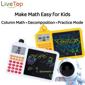 Educational Math Toy for Kids 3-8, STEM Toy,Erasable Writing & Drawing Tablet, Practice + − × ÷, Screen-Free  （+）Valentine Gifts for Kids , Portable Calculator Vertical Lcd Division