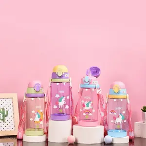 Unicorn Water Bottle for Kids, Leakproof with Straw & Adjustable Strap, Cute School Supplies, BPA-Free & Portable, water bottle Drinkware Mug Tumbler