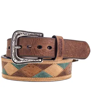 "Ouray" Brown/Turquoise Patchwork Belt