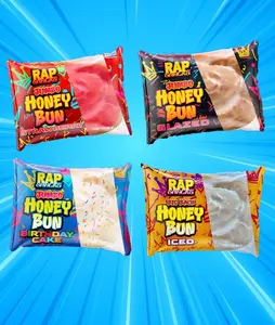 Rap` Snacks Big Back 4 oz Variety Pack Honey Buns; Strawberry, Birthday Cake, Iced and Glazed (Pack of 4)