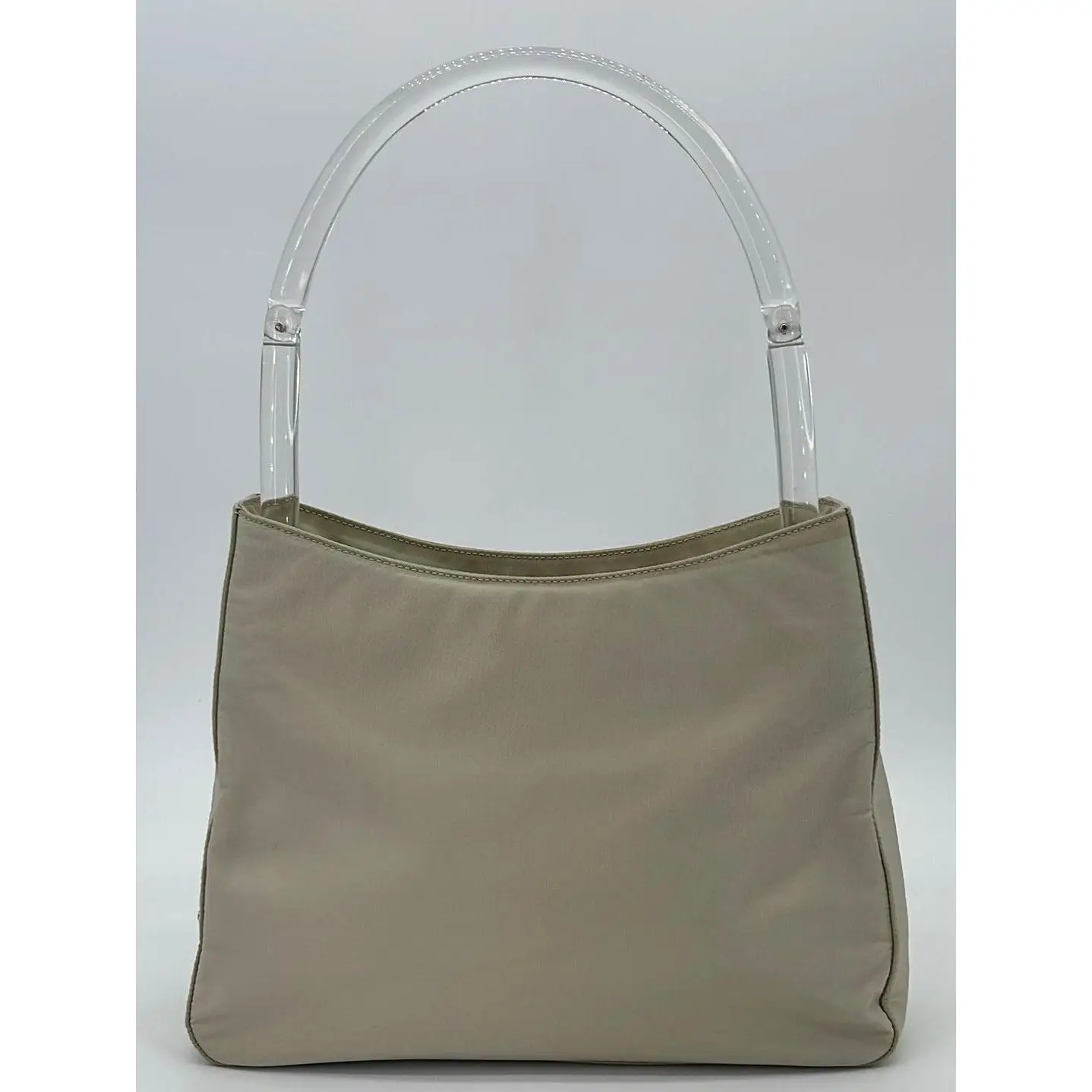 Pre-owned PRADA Nylon Shoulder Bags Preloved Beige Tessuto Mini Hobo Bag. 50 092824 P