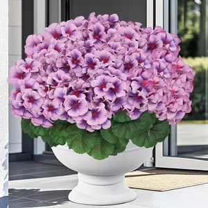 Artificial Geranium Bouquet UV-Resistant · Colorfast · Silk-Like Texture 8-Piece Set Ideal for Year-Round Indoor/Outdoor Decor Perfect for Porches, Balconies, and Windowsills Valentine's Day gift