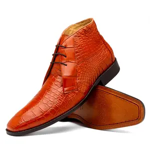Marco Di Milano Pietro in Honey Alligator Chukka Boots