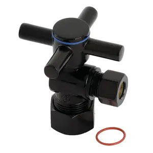 Kingston Brass  Concord 0.625 x 0.375 in. O.D. Comp, Quarter Turn Angle Stop Valve, Matte Black