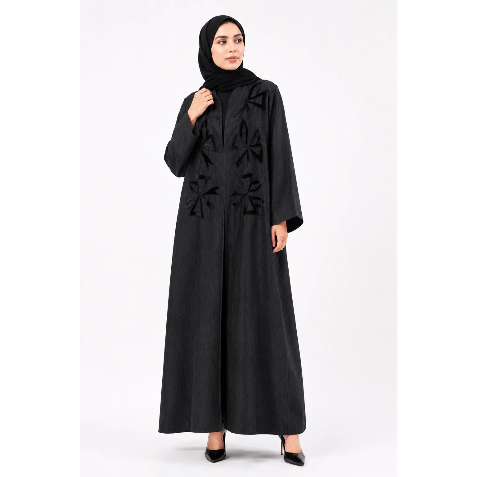 Nura 3D Floral Blazer Abaya