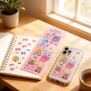 Cartoon Bunny Candy Stickers, High-Quality Embossed Decals for Scrapbooks, Notebooks, Phone Decorations, Creative DIY Crafts
