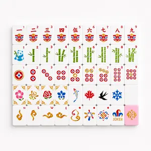 Floating American Mahjong Tiles Set, 160 Tiles, 3D Printed Waterproof Pool Mahjong Game, Includes Free Storage Bag, Dice & Instruction Card, Lightweight Floating Mahjong Tiles for Summer Pool Party, Beach, Travel, Friends Game Night
