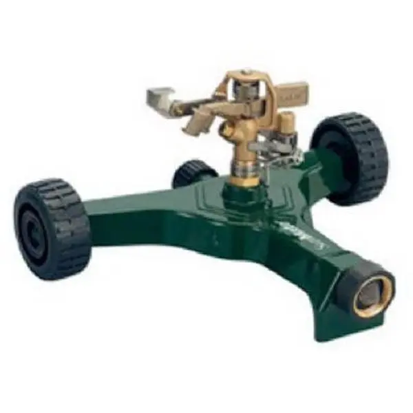 FISKARS 583676 Green Thumb Brass Head Pulsating Dual Spray Sprinkler - 6300 sq ft Coverage, Home Improvement Garden Watering & Irrigation Outdoor Tool, Dual Spray Sprinklers