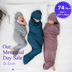 Hug Sleep Hooded Sleep Pod, Wearable Blanket with Comfy Hoodie, Weighted Blanket Alt, Cooling Sensory, Machine Washable Cozy Blankets, Adult, Kids or Teens Gift.A D,H D
