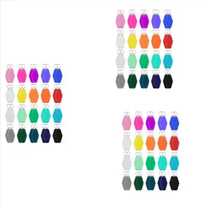 120Pcs Vintage Motel Keychains, 20-Color Blank Heat Transfer Ornaments for Sublimation Vinyl DIY Making (Household DIY Accessory)