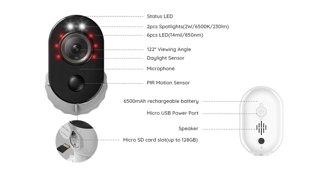 Reolink 2K 4MP Wifi Security Camera with Solar Panel, Motion Spotlight, Argus 3 Pro