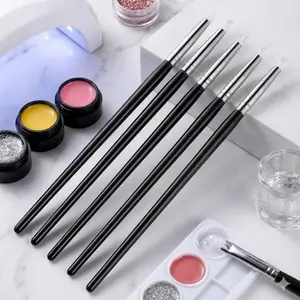 Professional 5-Piece Silicone Nail Art Sculpting Pen Set, 3D Carving DIY Tools for Acrylic Nails, Glitter Powder & Liquid Polish, Multi-Functional Dotting & Design Kit for Beginners to Experts, Custom 3D Patterns, Easy-Grip Precision for Nail Decorations