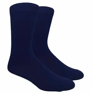 Solid Navy Blue Dress Socks