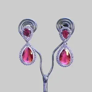 Double Teardrop CZ Earrings