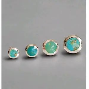 Sterling Silver 925 Turquoise Stud Earrings