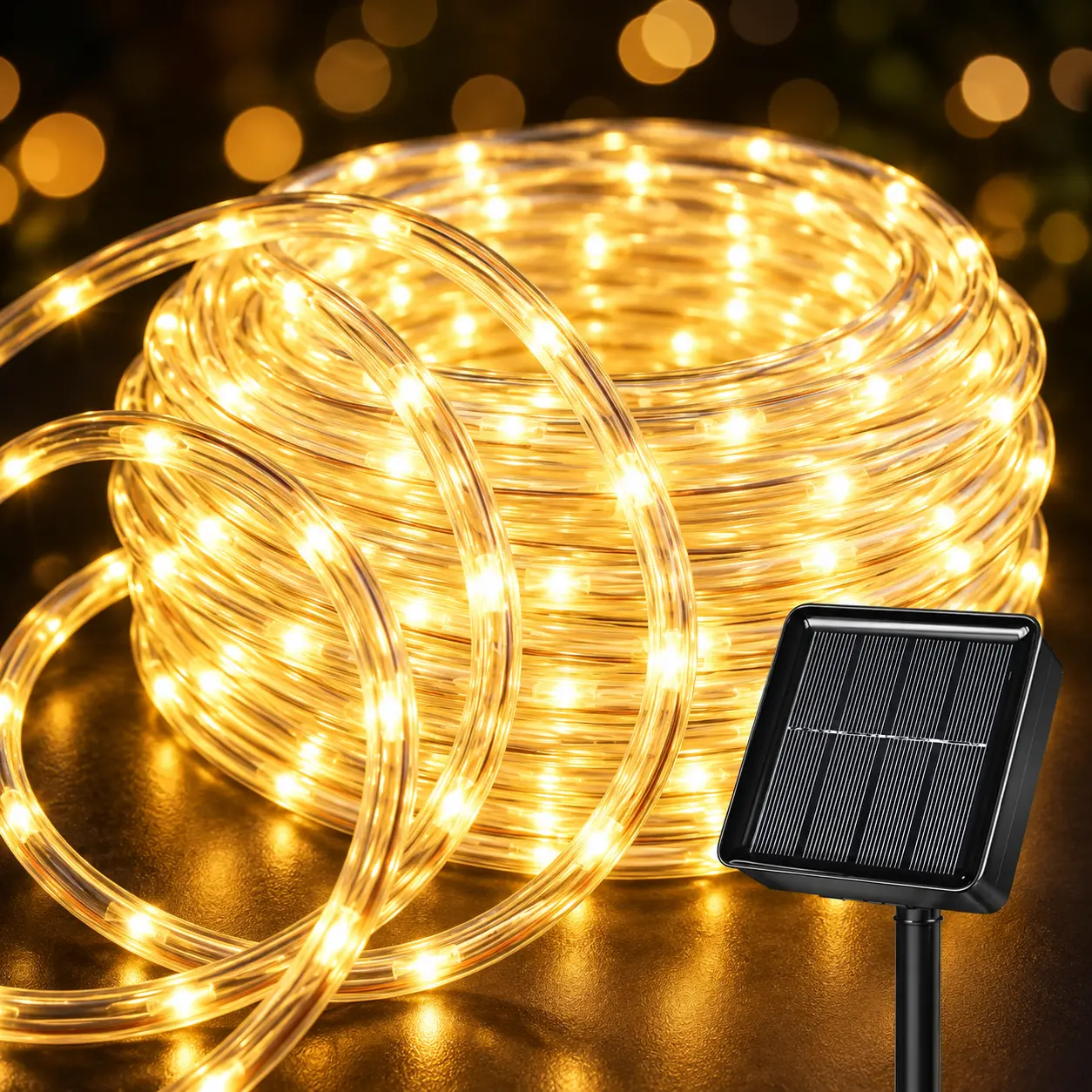 33FT Solar Rope Lights Outdoor, 100 LED IP65 Waterproof String Lights, 8 Modes Twinkle Fairy Lights for Garden Patio Yard Tree Fence Christmas Decor # xmas